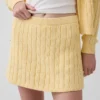 Mini-jupe-short en tricot torsadé 100 % coton