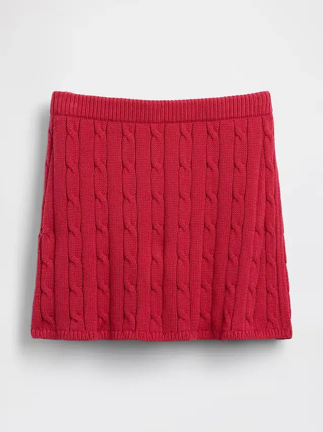 Mini-jupe-short en tricot torsadé 100 % coton