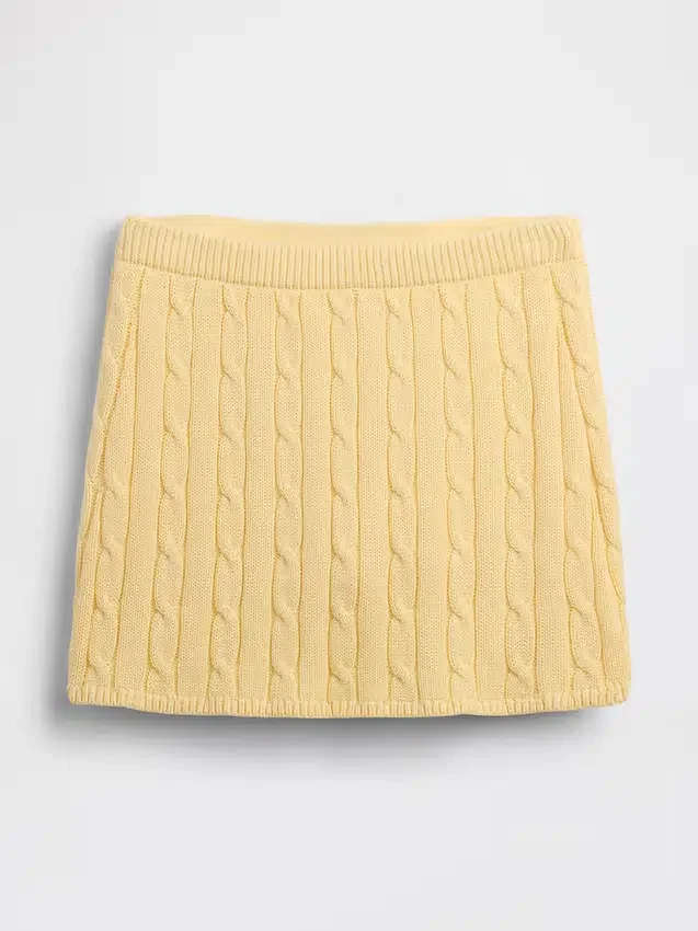 Mini-jupe-short en tricot torsadé 100 % coton