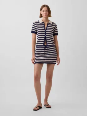 Mini-jupe-short facile à enfiler en crochet 100 % coton