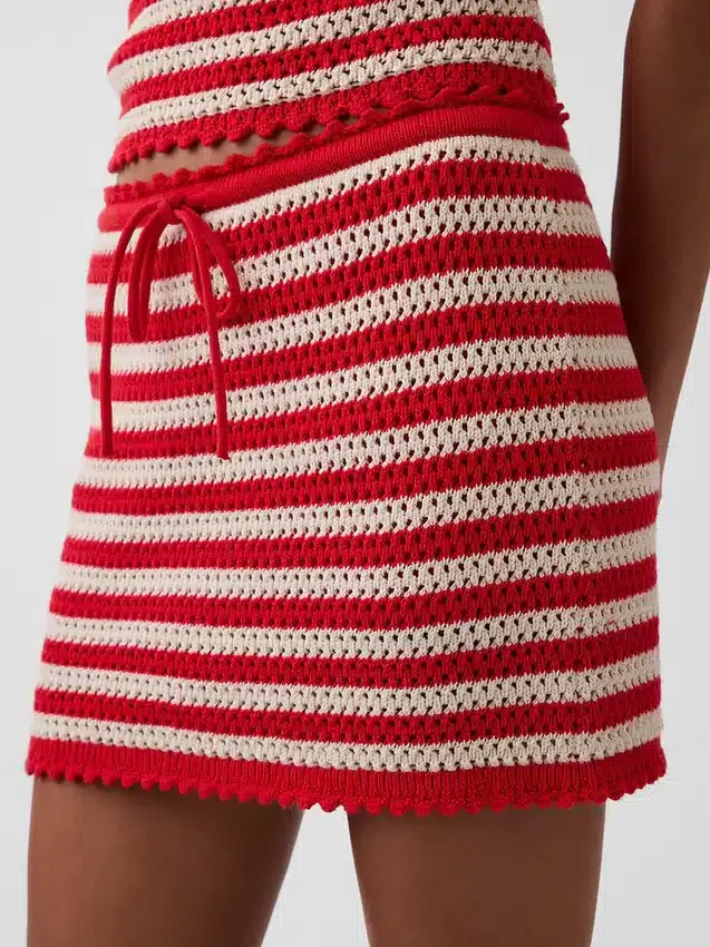 Mini-jupe-short facile à enfiler en crochet 100 % coton