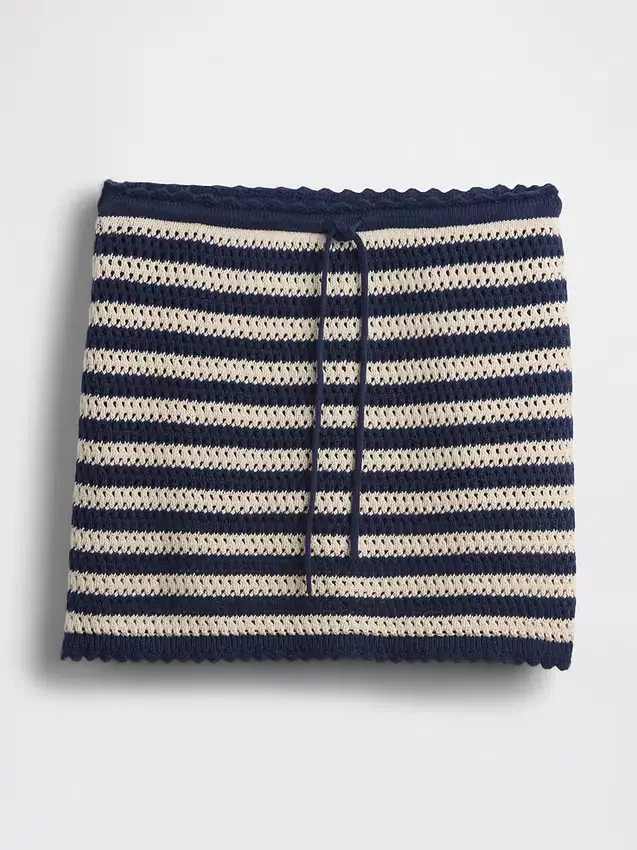 Mini-jupe-short facile à enfiler en crochet 100 % coton