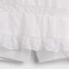 Mini-jupe-short facile à enfiler à plis et bordure en dentelle