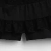 Mini-jupe-short facile à enfiler à plis et bordure en dentelle