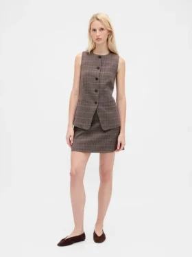 Mini-jupe-short à motif chevrons