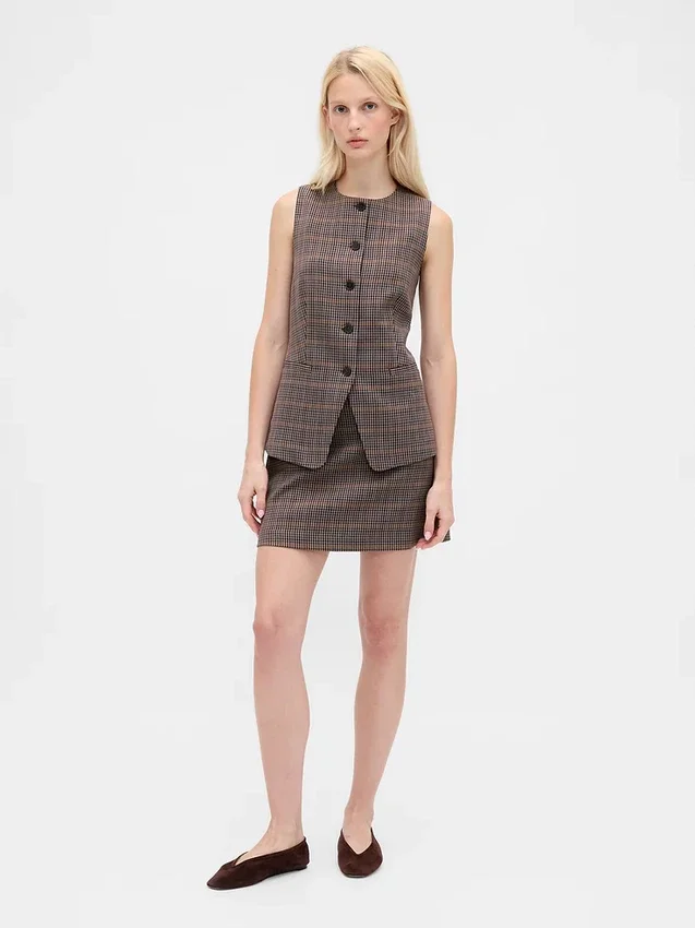 Mini-jupe-short à motif chevrons