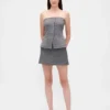 Mini-jupe-short à motif chevrons