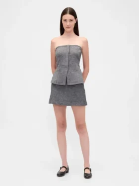 Mini-jupe-short à motif chevrons