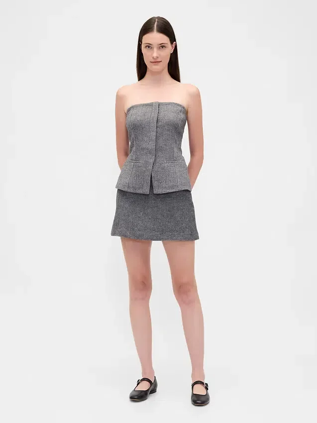 Mini-jupe-short à motif chevrons