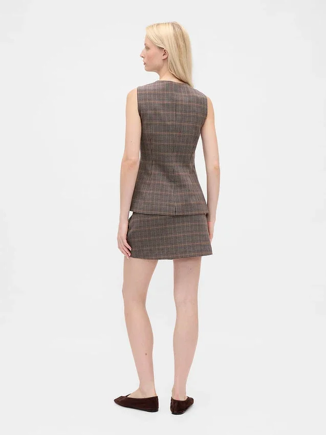 Mini-jupe-short à motif chevrons
