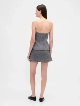 Mini-jupe-short à motif chevrons