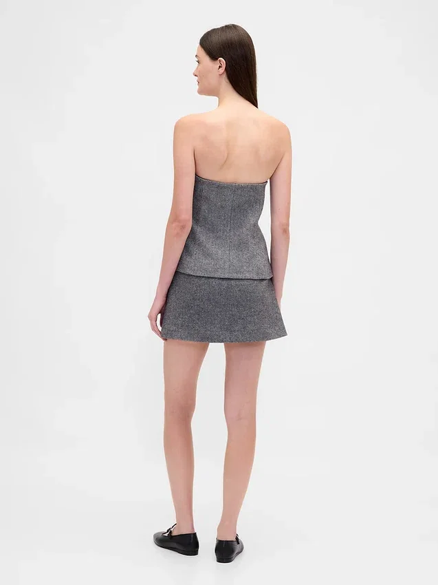 Mini-jupe-short à motif chevrons