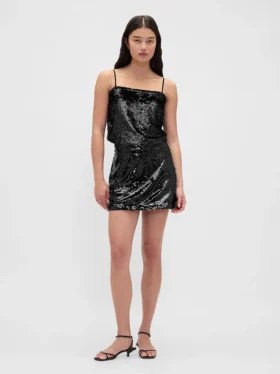Mini-jupe-short à paillettes