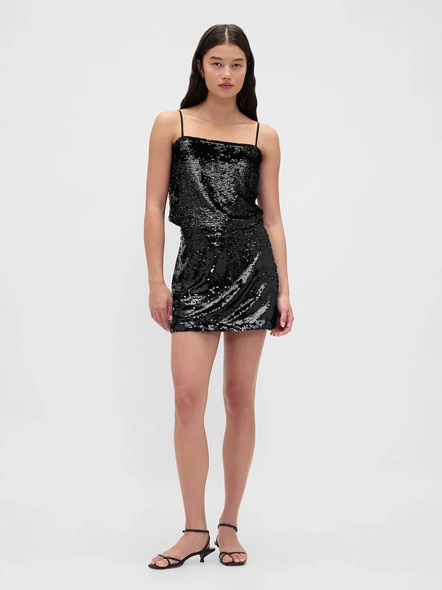 Mini-jupe-short à paillettes