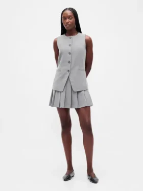 Mini-jupe-short plissée