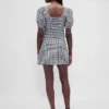 Mini-jupe-short taille basse en mélange de lin