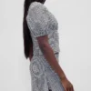 Mini-jupe-short taille basse en mélange de lin