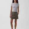 Mini-jupe-short utilitaire taille haute