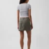 Mini-jupe-short utilitaire taille haute