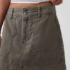 Mini-jupe-short utilitaire taille haute