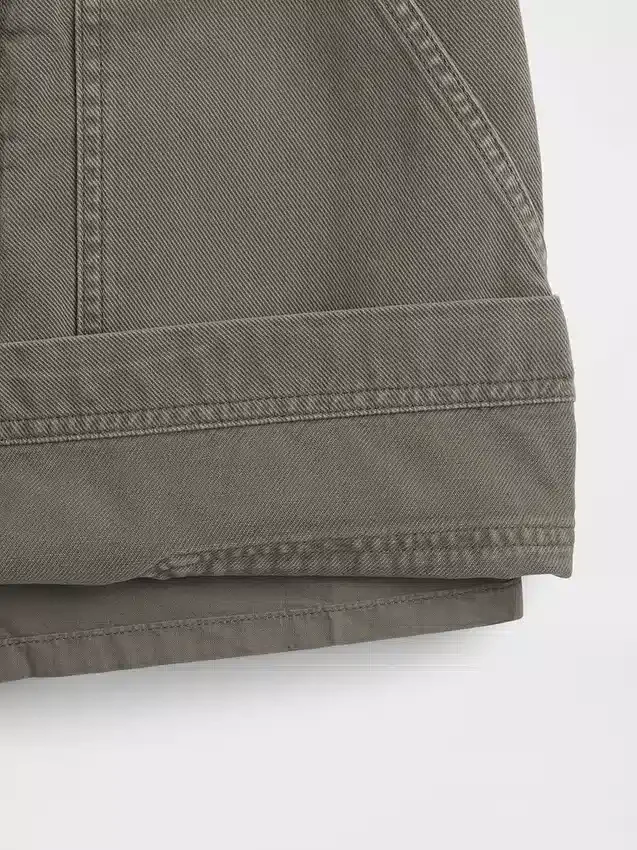Mini-jupe-short utilitaire taille haute