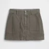 Mini-jupe-short utilitaire taille haute