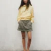 Mini-jupe-short utilitaire taille haute