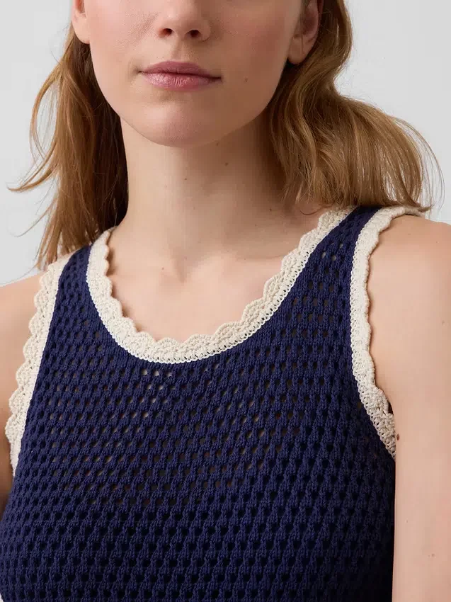 Mini-robe 100 % coton au crochet