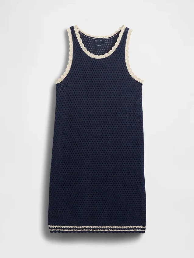 Mini-robe 100 % coton au crochet