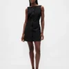 Mini-robe bistretch à boutons sur le devant