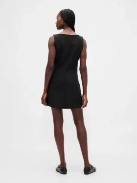 Mini-robe bistretch à boutons sur le devant