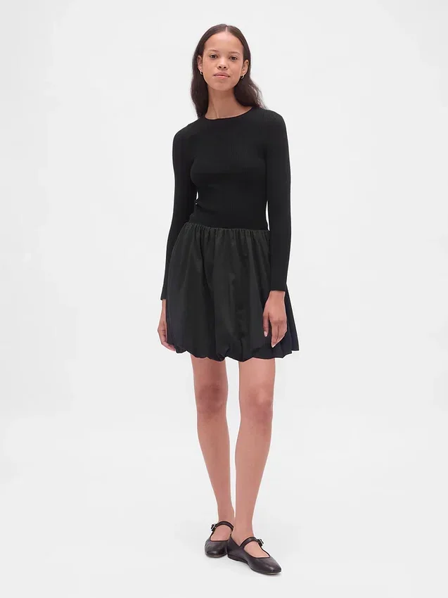 Mini-robe « Bubble » en mélange de matières