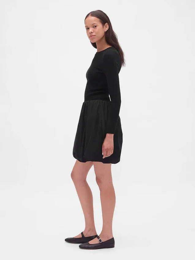 Mini-robe « Bubble » en mélange de matières