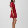 Mini-robe chemise cintrée en mélange de lin