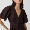 Mini-robe chemise cintrée en mélange de lin