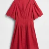 Mini-robe chemise cintrée en mélange de lin