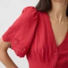 Mini-robe chemise cintrée en mélange de lin