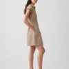 Mini-robe chemise cintrée en popeline rayée
