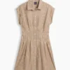 Mini-robe chemise cintrée en popeline rayée
