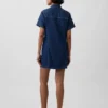 Mini-robe chemise en denim ultra-doux