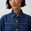 Mini-robe chemise en denim ultra-doux
