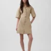 Mini-robe chemise en popeline