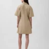 Mini-robe chemise en popeline