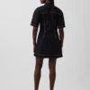 Mini-robe chemise en popeline