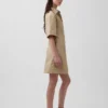 Mini-robe chemise en popeline