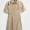 Mini-robe chemise en popeline