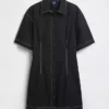 Mini-robe chemise en popeline