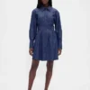 Mini-robe chemise plissée