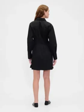 Mini-robe chemise plissée