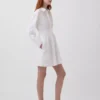 Mini-robe chemise plissée